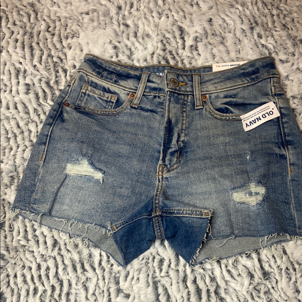 Old Navy Blue Jean Shorts Distressed Cut-Off Style